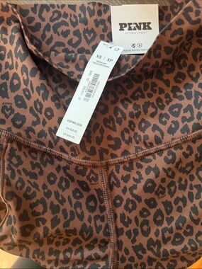 PINK Victoria's Secret Brown and Black Leopard Print Leggings